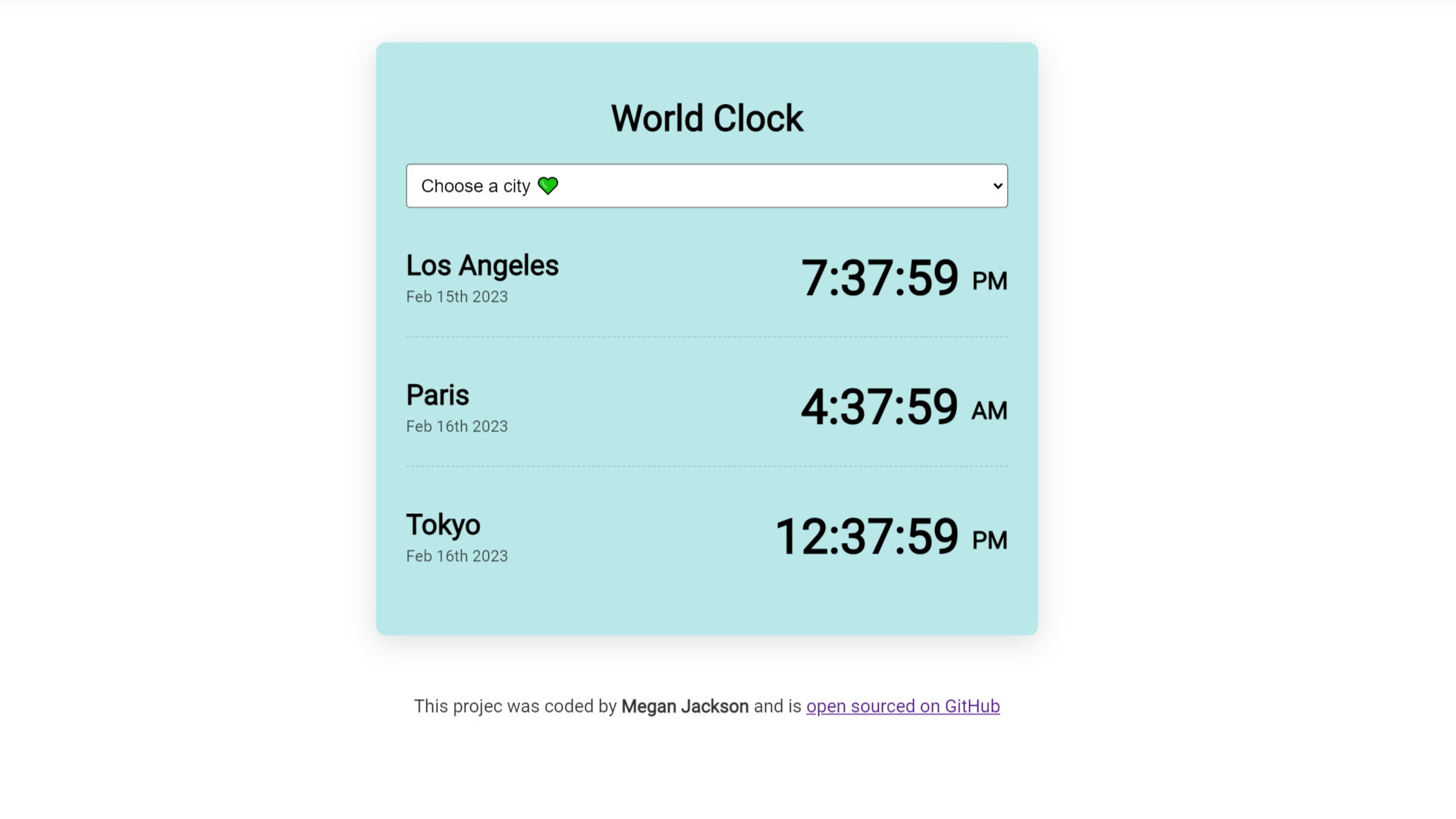 world clock project preview